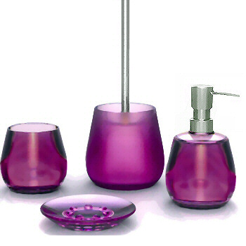 Bathroom on Beautiful Acrylic Modern Bath Accessories Red Blue Grey And Purple