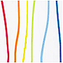 fabric no liner needed shower curtain, multi color stripes on white background