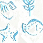 fish and seashell peva pvc free shower curtain in blue