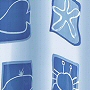 peva non toxic curtain with beach theme in blue or beige