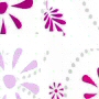 luxury fabric shower curtain with pink, purple and grey retro flower design