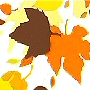 fall season themed shower curtain with orange, yellows and browns