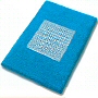 striped contemporary bath rug in black and white, aqua blue and light blue or nut brown and light blue