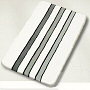 striped contemporary rug in black with grey stripes or white with grey stripes