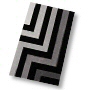striped bathroom rug with modern design in closeout in royal blue chili orange, platinum grey or palm green
