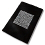 striped contemporary bath rug in black and white, aqua blue and light blue or nut brown and light blue