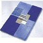 contemporary geometric design bathroom rug in marine blue, garnet red or brandy orange