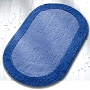 oval bath rug with 1 inch multi height pile in old rose, blue, beige, flannel grey or green