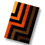 striped bathroom rug with modern design in closeout in royal blue chili orange, platinum grey or palm green