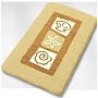 beach seashell bath carpet in contour, standard and extra large size in marine blue, carrot or fawn brown
