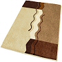 sculpted medium pile contemporary bath rug in platinum grey, brandy, palm green or fawn brown with coordinated elongated lid covers