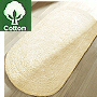 reversible oval cotton bath rugs in flannel grey, snow white and beige