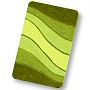 wave pattern plush bathroom rug in contour, extra large and standard sizes in grey, brick, royal blue, garnet red or saffron
