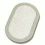 oval bath rug with 1 inch multi height pile in old rose, blue, beige, flannel grey or green