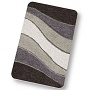 wave pattern plush bathroom rug in contour, extra large and standard sizes in grey, brick, royal blue, garnet red or saffron