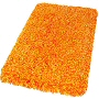 shag bath rug in garnet red, saffron, eggplant, magenta, clover green or sorrento azure blue