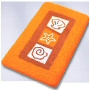 beach seashell bath carpet in contour, standard and extra large size in marine blue, carrot or fawn brown