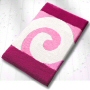 unique contemporary bath rug with swirl pattern in your choice of platinum grey, magenta, aqua blue, ruby red or eggplant