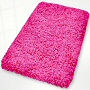 shag bath rug in garnet red, saffron, eggplant, magenta, clover green or sorrento azure blue