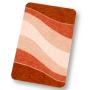 wave pattern plush bathroom rug in contour, extra large and standard sizes in grey, brick, royal blue, garnet red or saffron