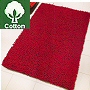 closeout bath rug short cotton shag in garnet red or snow white
