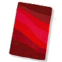 wave pattern plush bathroom rug in contour, extra large and standard sizes in grey, brick, royal blue, garnet red or saffron