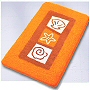 beach seashell bath carpet in contour, standard and extra large size in marine blue, carrot or fawn brown