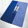 modern soft bath rug design in grey and royal blue color options