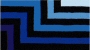 Striking blue tones ranging from dark blue/purple, to royal and light blue with black stripes in between.