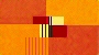Rich brandy and medium tone orange blocks for background with deep cranberry and yellow offset center blocks with dark brownlines.