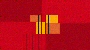 Beautiful, bold garnet red rug with deep and medium red tones in the background; off-setcenter blocks of golden rod.