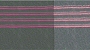 Grey two-toned rug with magenta stripes on the dark grey half andmedium pink stripes on the lighter half