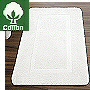 affordable non slip cotton bath rug in snow white and champagne