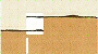 Medium brown tone on lower half with a white square accent and a beige tone on upper half separated by a dark brown accent line.