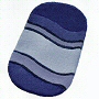 plush oval bath rug in purple, blue, red or green
