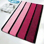 high quality affordable striped multi color bath rugs in magenta, green, blue and grey